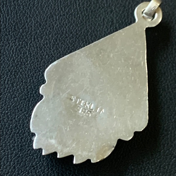 Vintage Sterling Silver Pendant with Stone - Picture 2 of 6